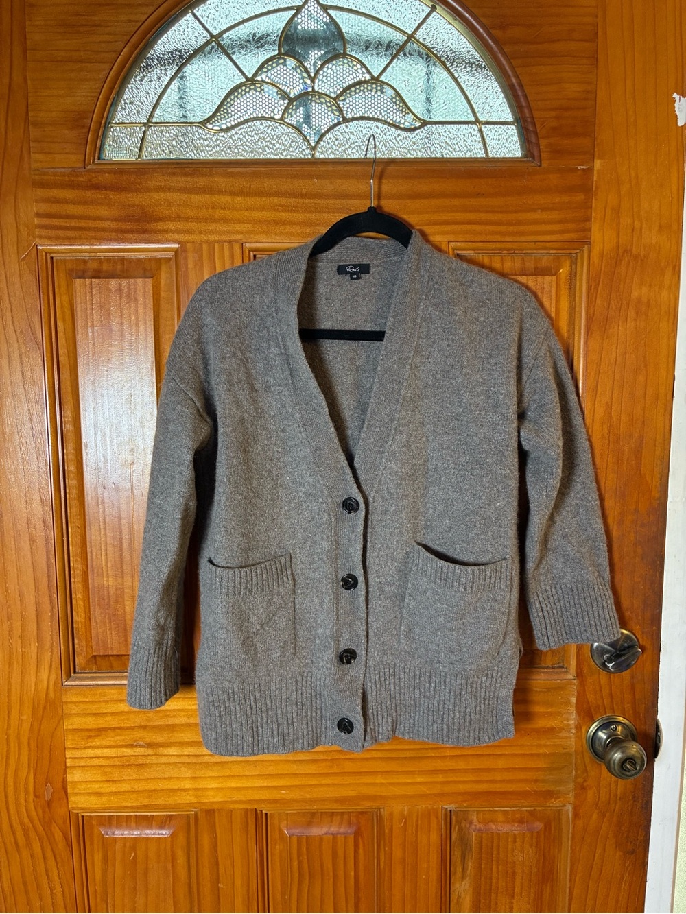 Rails Perry Mink Cardigan Knit Sweater Wool Cashmere Blend Sz XSM Mink Gray